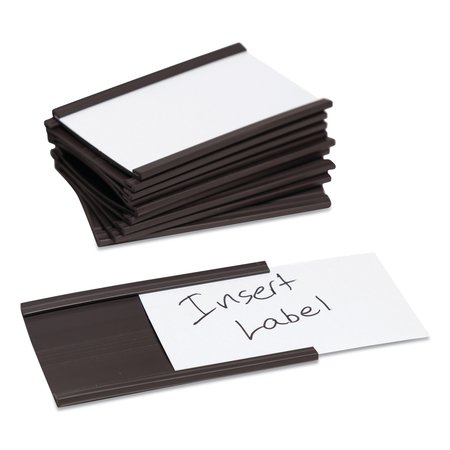 U Brands Magnetic Card Holders, 3 x 1.75, Black, PK10 5157U00-30